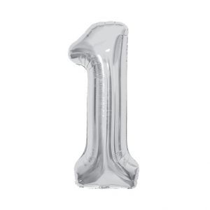 ALBI Balónek fóliový 85 cm stříbrný číslo 1