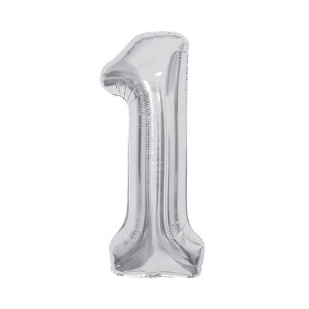 ALBI Balónek fóliový 85 cm stříbrný číslo 1