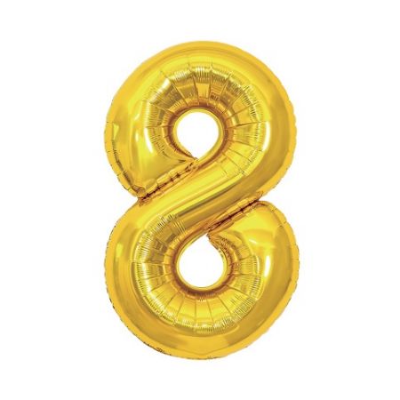 ALBI Balónek fóliový 85 cm zlatý číslo 8