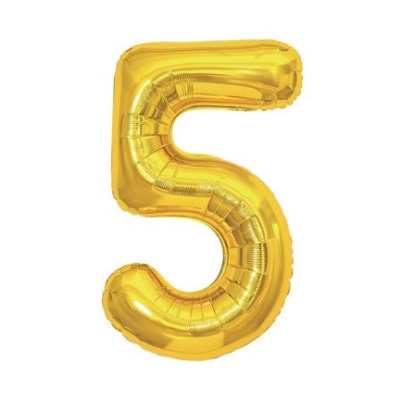 ALBI Balónek fóliový 85 cm zlatý číslo 5