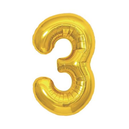ALBI Balónek fóliový 85 cm zlatý číslo 3