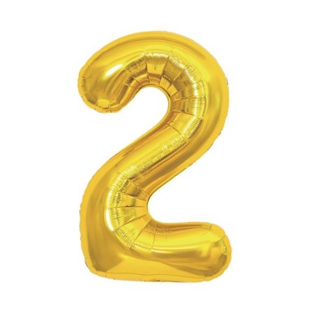 ALBI Balónek fóliový 85 cm zlatý číslo 2