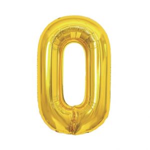ALBI Balónek fóliový 85 cm zlatý číslo 0