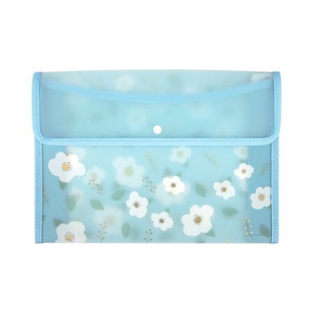 ALBI Pouzdro A4 - Modré kytičky