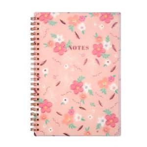 ALBI Růžový blok s květinami A5