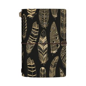 ALBI Diář luxusní černo-zlaté peří