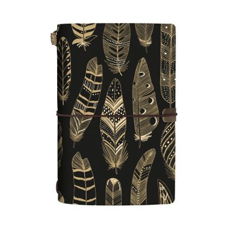 ALBI Diář luxusní černo-zlaté peří