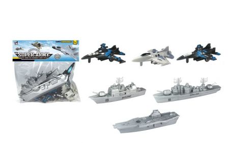 Vojenská sada lodě a letadla set