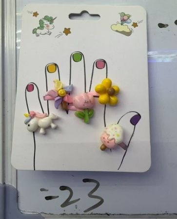 Prstýnek květiny a jednorožec set 5 ks