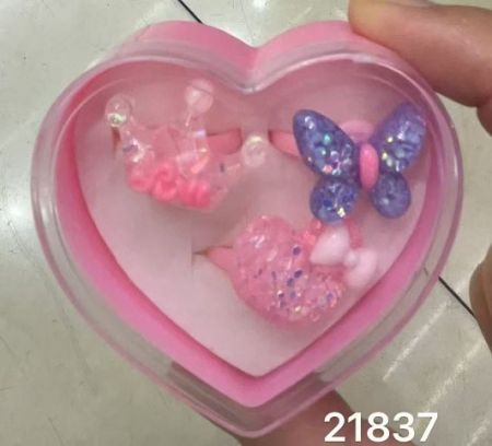 Prstýnek s glitry set 3 ks