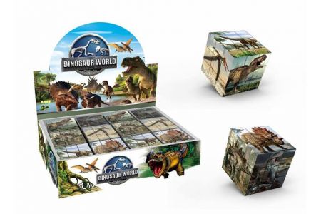 Kostka obrázkový hlavolam dinosauři 5,7 cm