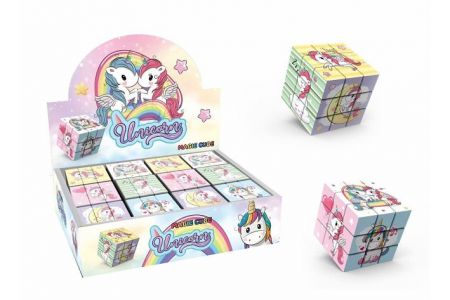 Kostka obrázkový hlavolam jednorožec 5,7 cm