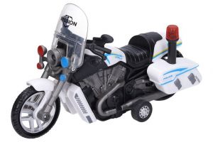 Motorka policie na setrvačník s efekty 16 cm