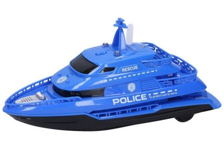 Loď na setrvačník s efekty modrá 22 cm