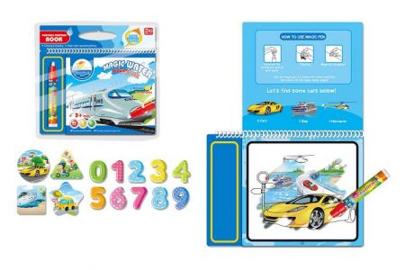 Vodní malování dopravní prostředky 24x23 cm