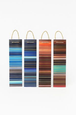 Dárková taška láhev 13x35x10cm- Proužkovaná elegance