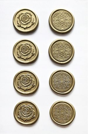 Samolepicí lakový potisk Růže a mandala zlatá 8 ks <br />