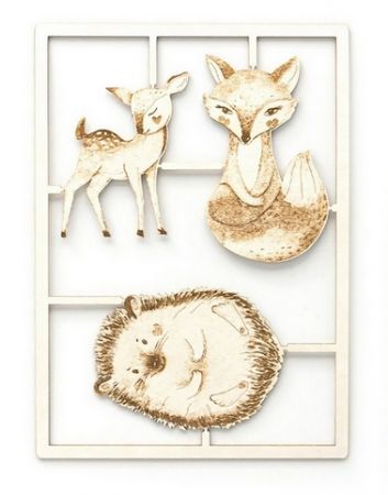 Dekorační dřevěné výřezy - lesní zvířata, 1 ks
