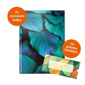 Akční set, záznamní knihy A4, linka, zelené listy