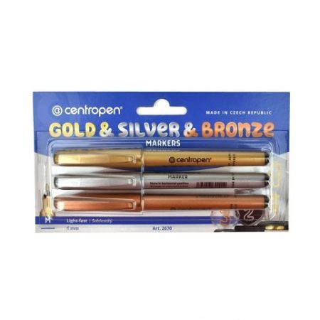 Sada popisovačů 2670 Centropen, zlatý, stříbrný, bronzový