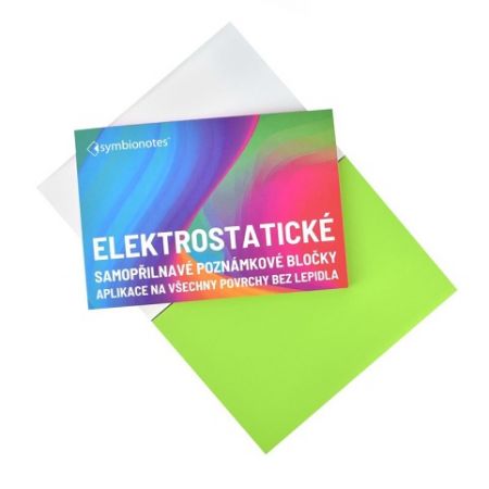 Poznámkový bloček elektrostatický, 7 x 10 cm, zelený
