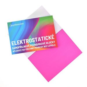 Poznámkový bloček elektrostatický, 7 x 10 cm, růžový