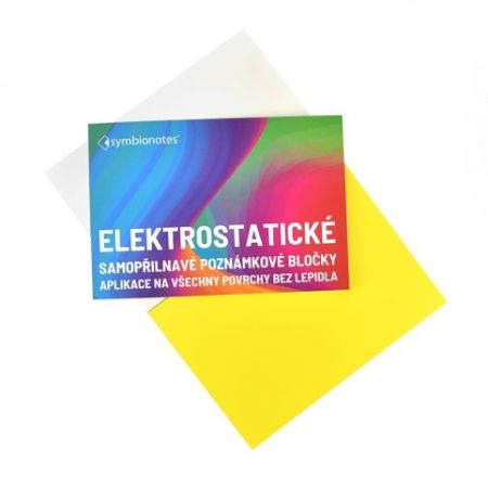 Poznámkový bloček elektrostatický, 7 x 10 cm, žlutý