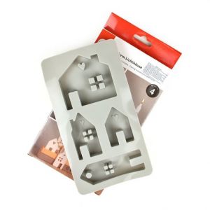 Silikonová odlévací forma, domečky, 4 motivy