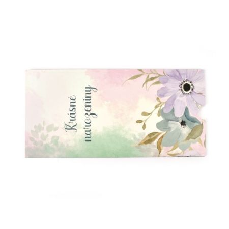 Obálka na peníze, květy, s nápisem, 5 ks