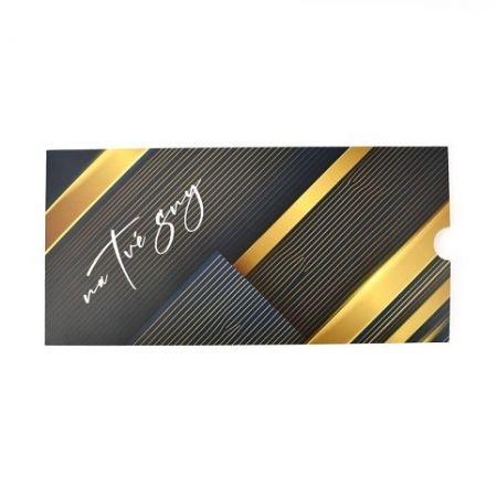 Obálka na peníze, černo-zlaté pruhy, s nápisem, 5 ks