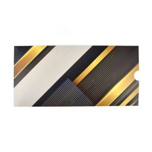 Obálka na peníze, černo-zlaté pruhy, 5 ks