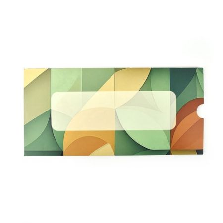 Obálka na peníze, zeleno-hnědá s rámečkem, 5 ks