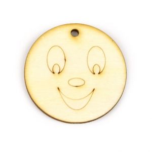 Dřevěný výřez smajlík, 5,5 cm