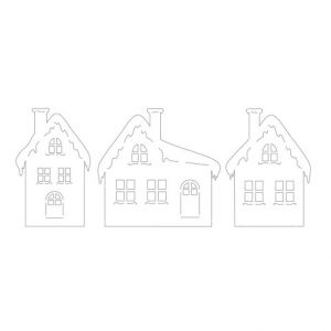 Výřez domečky 20 cm - 3 druhy á 2 ks