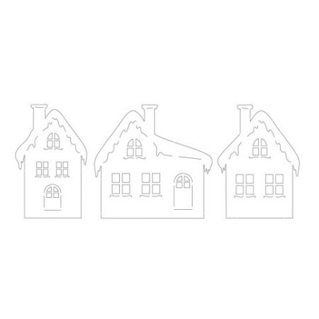 Výřez domečky 20 cm - 3 druhy á 2 ks