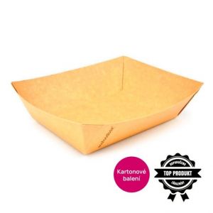 Gourmet miska velká, kraft extra nepromastitelný, 170 x 120 x 60 mm, bal. 500 ks