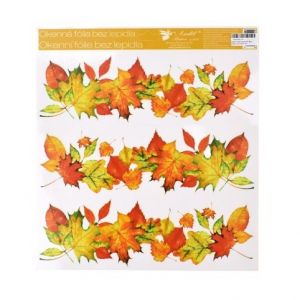 Okenní fólie podzimní listy, pruhy, 30 x 33,5 cm