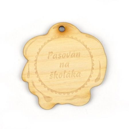 Dřevěný výřez pečeť, pasování na školáka, 6,5 cm