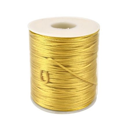 Saténová šňůra, 1 mm, 100 m, zlatá