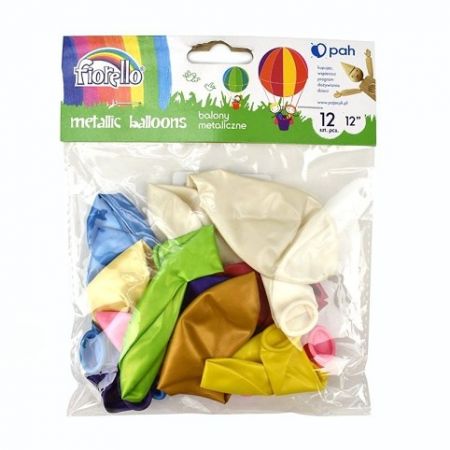 Nafukovací balónky, metalické, 12 ks