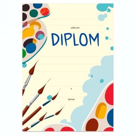 Diplom, A4, motiv umělecký