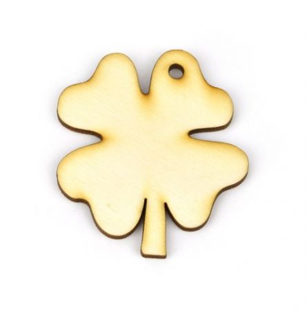 Dřevěný výřez čtyřlístek, 4,5 x 5 cm