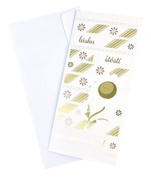 Svatební přání, 10 x 20 cm, zlaté pruhy