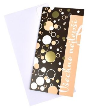 Obálka na peníze, 10 x 19,5 cm, kruhy