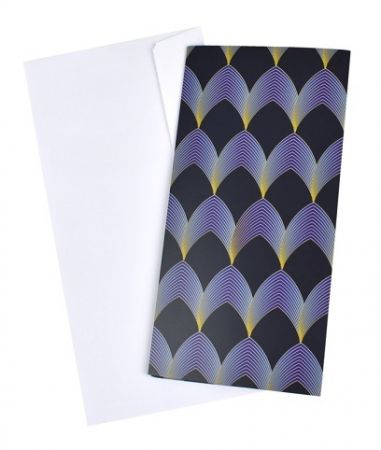 Obálka na peníze, 10 x 19,5 cm, modrý motiv