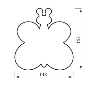 Polystyrenový výřez, motýl, 15 x 15,5 cm