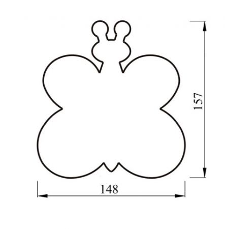 Polystyrenový výřez, motýl, 15 x 15,5 cm