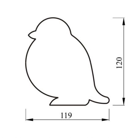 Polystyrenový výřez, ptáček, 9 x 12 cm