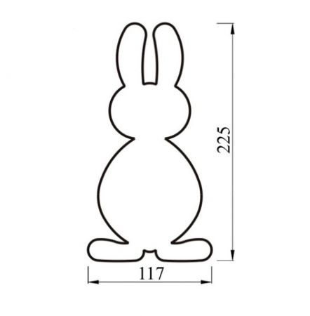 Polystyrenový výřez, zajíček, 11 x 22,5 cm