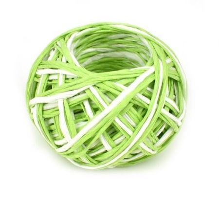 Papírový provázek, zeleno-bílý, 9 m